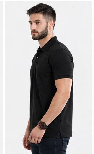 Poly cotton workwear polo T-shirt front and back view