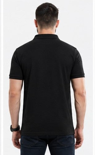 Poly cotton workwear polo T-shirt front and back view