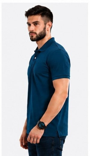 Micro polyester performance polo T-shirt front and back view