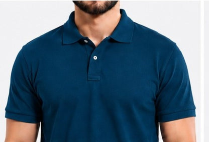 Micro polyester performance polo T-shirt front and back view