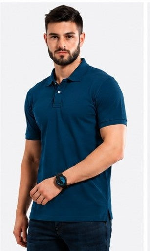 Super combed cotton polo T-shirt front and back view