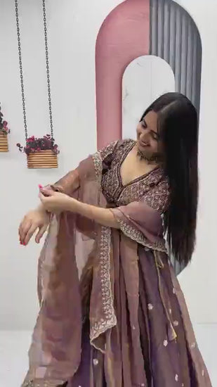 Women traditional lehenga choli full view