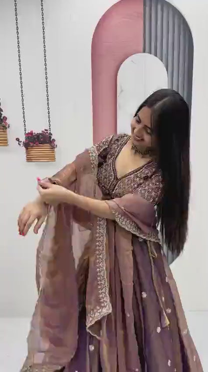 Women traditional lehenga choli full view