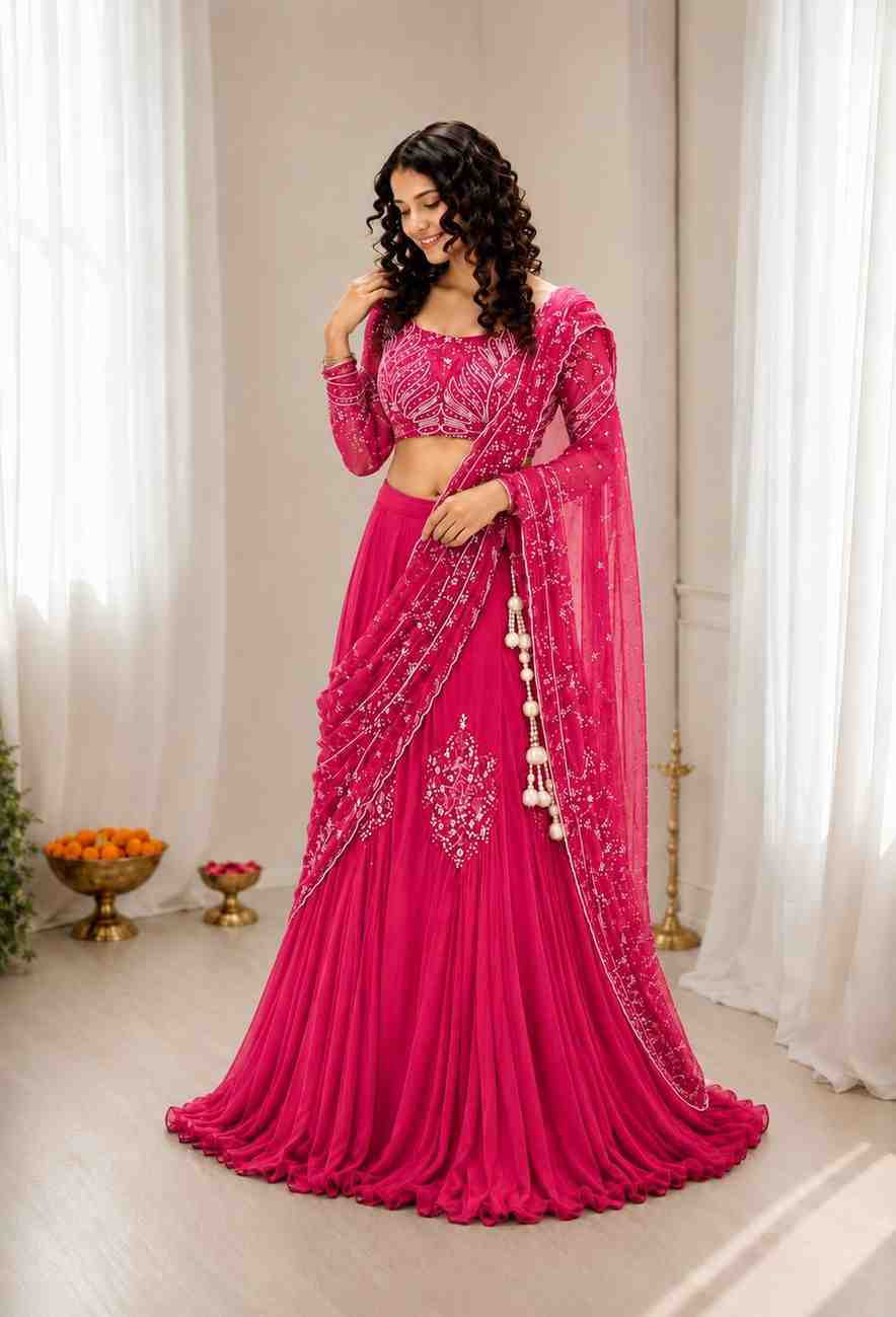 Chinon silk festive dress for women