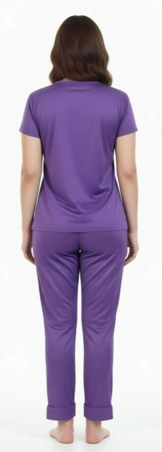 Women Printed Lycra Night Suit Set