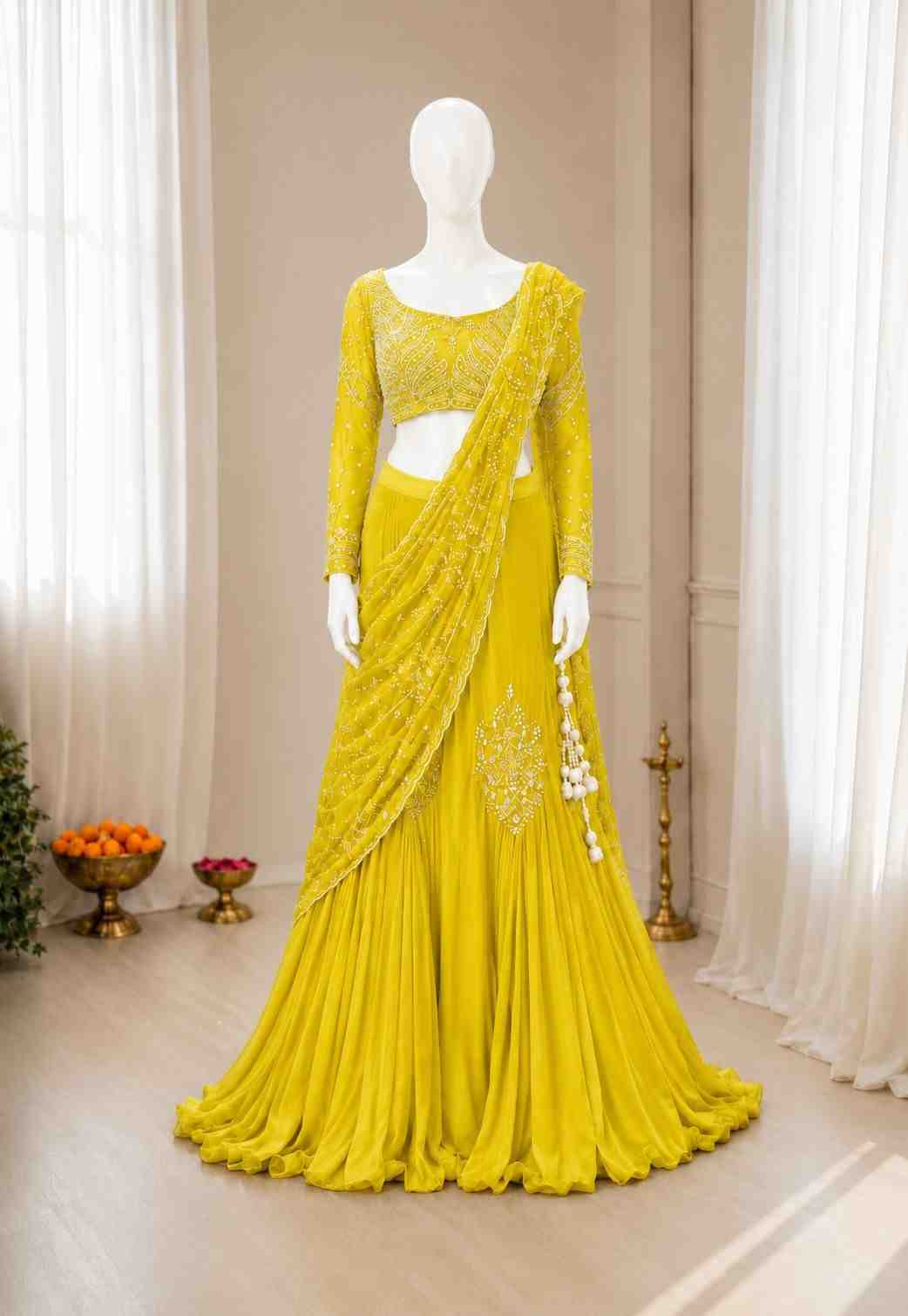 Elegant embroidery sequins work dress close up