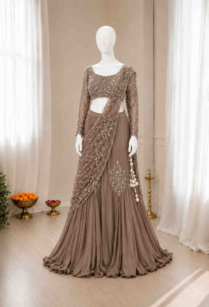 Women party wear Chinon silk outfit