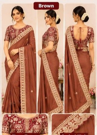 Designer Embroidery Saree with Blouse