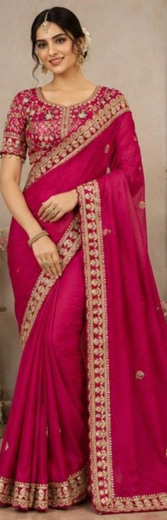 Embroidered Silk Saree for Festivals
