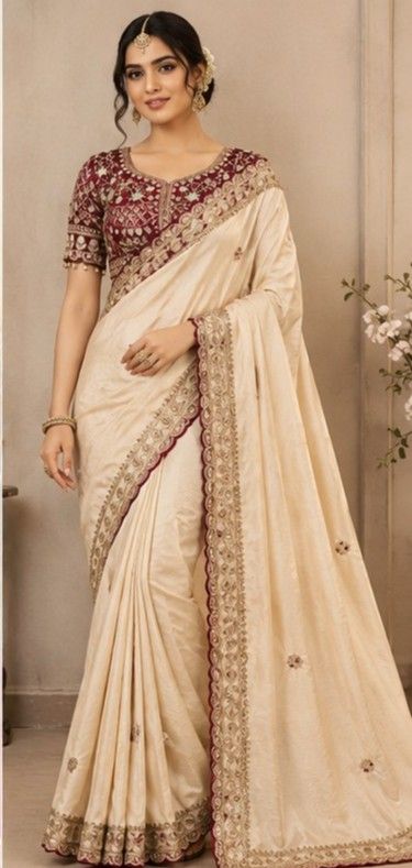 Embroidered Rangoli Silk Saree for Women