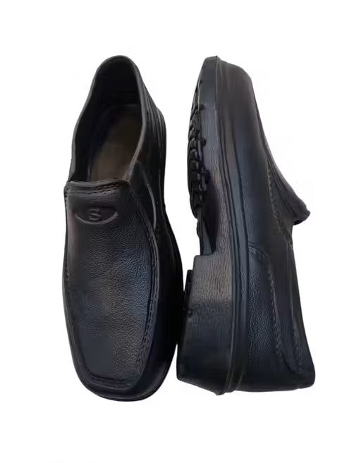 Men’s black formal rubber shoes – lightweight, non-slip, and comfortable for casual or premium wear.