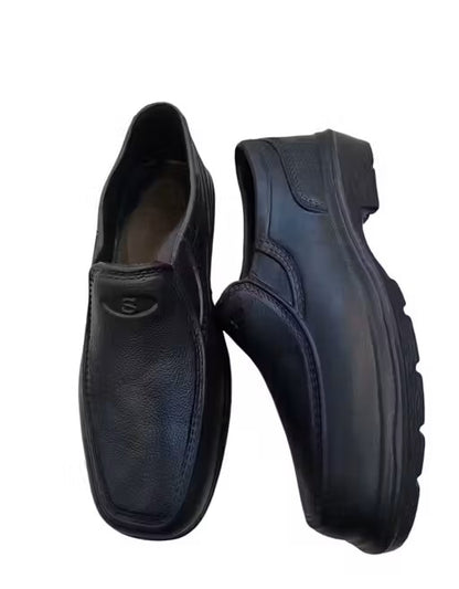 Men’s black formal rubber shoes – lightweight, non-slip, and comfortable for casual or premium wear.