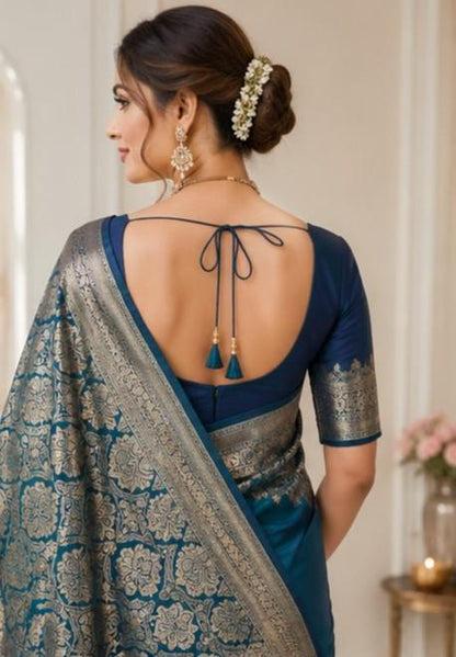 Soft satin saree with premium woven craftsmanship