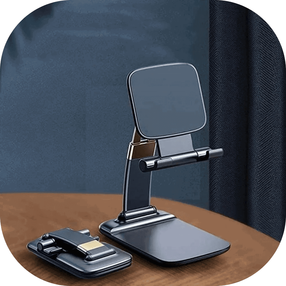 Premium Adjustable and Foldable Mobile Stand Holder for Desk – Universal Desktop Stand Compatible with All Smartphones and Tablets