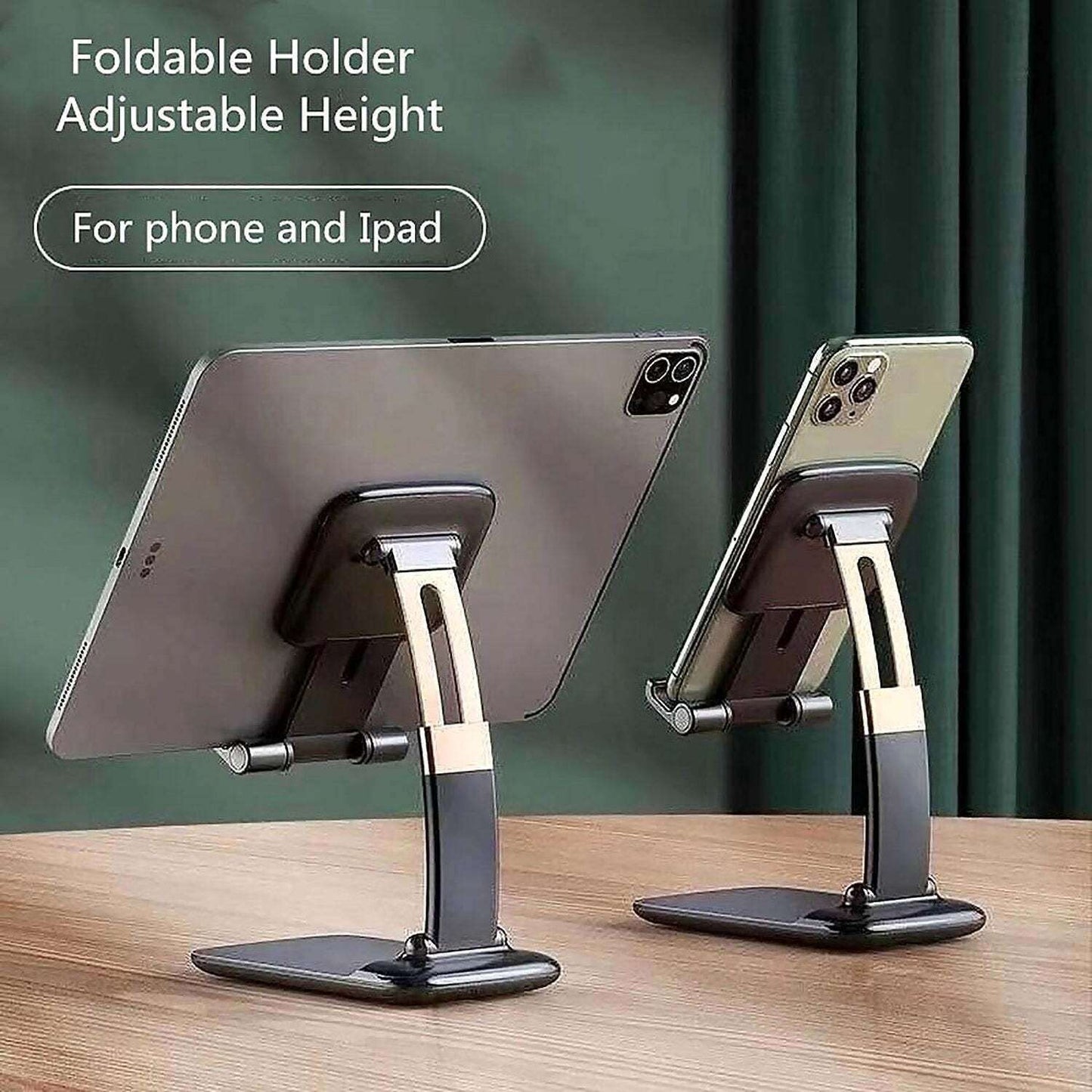 Premium Adjustable and Foldable Mobile Stand Holder for Desk – Universal Desktop Stand Compatible with All Smartphones and Tablets