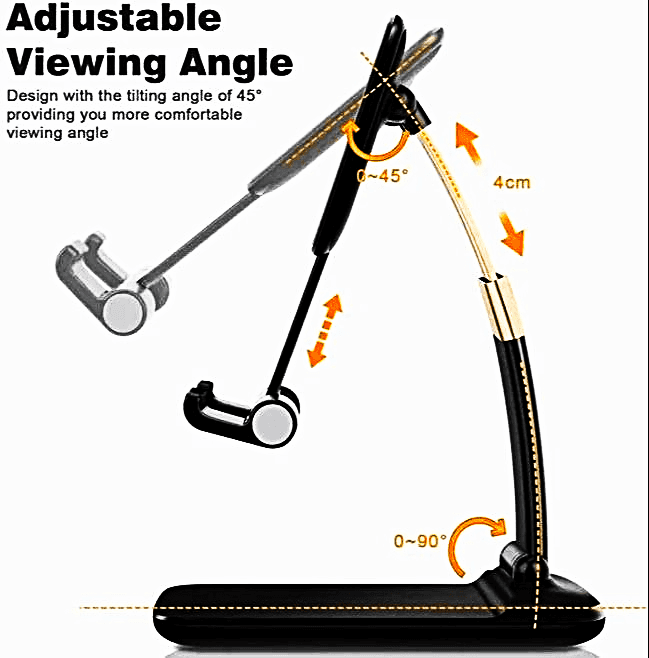 Premium Adjustable and Foldable Mobile Stand Holder for Desk – Universal Desktop Stand Compatible with All Smartphones and Tablets