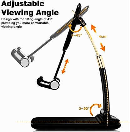 Premium Adjustable and Foldable Mobile Stand Holder for Desk – Universal Desktop Stand Compatible with All Smartphones and Tablets