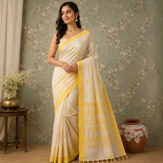 Handwoven Mercerised Cotton Saree for Women