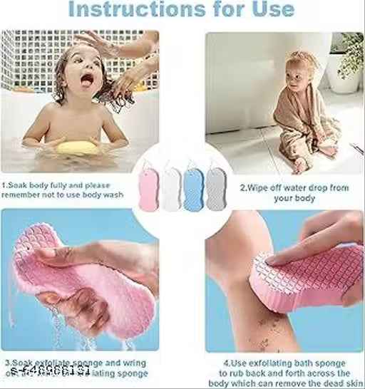 Ultra soft silicone bath sponge body scrubber for gentle cleaning